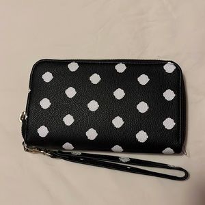Polka dot Wallet with removable wrist strap